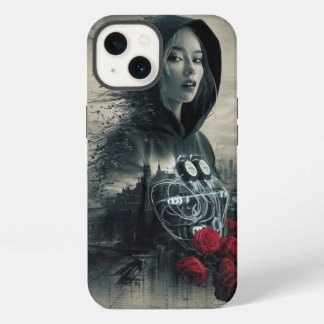 Mooi meisje ontwerp met zwarte Hoodi iPhone 13 Hoesje
