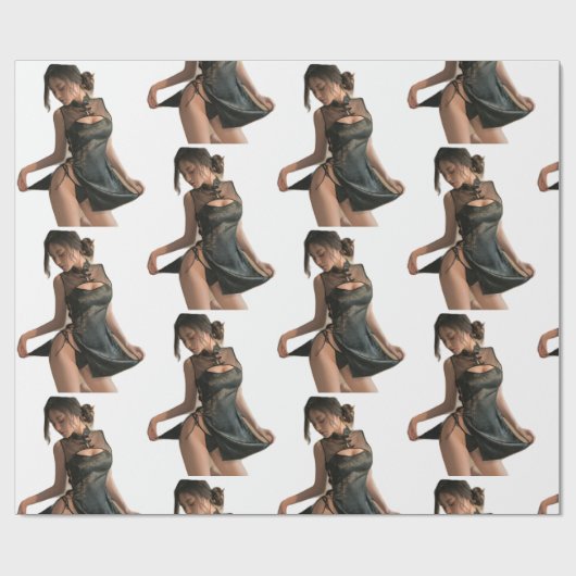 Mooi meisje op mooi inpakpapier (Vlak)