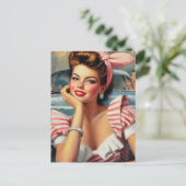  mooi meisje schilderij briefkaart (Staand voorkant)