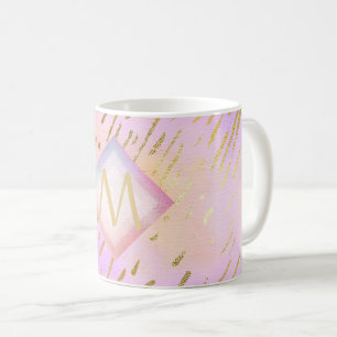 Mooi meisjesachtig glinsterend roze goud dierenpri koffiemok