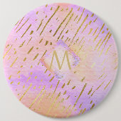 Mooi meisjesachtig glinsterend roze goud dierenpri ronde button 6,0 cm (Voorkant)