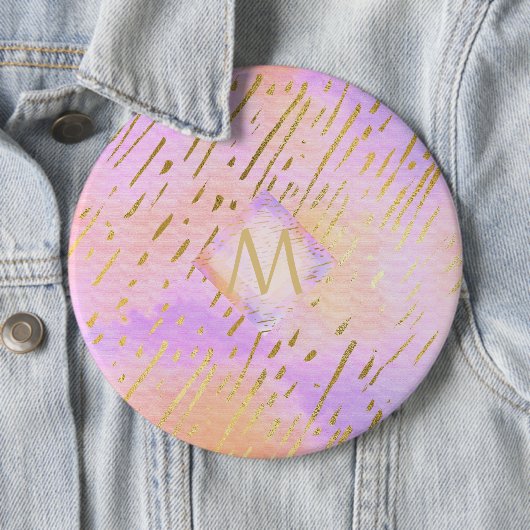 Mooi meisjesachtig glinsterend roze goud dierenpri ronde button 6,0 cm (In situ)