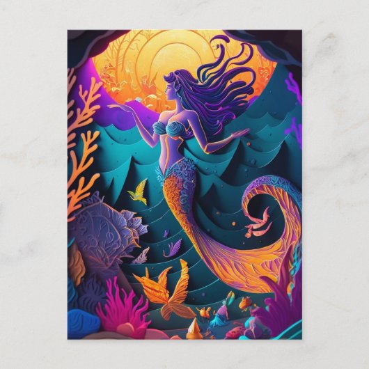 Mooi Mermaid Zee Nymph Briefkaart (Voorkant)