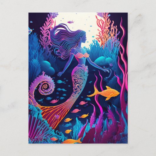 Mooi Mermaid Zee Nymph Briefkaart (Voorkant)