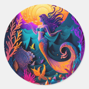 Mooi Mermaid Zee Nymph Ronde Sticker