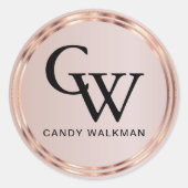 Mooi Metallic Roos Gold Ronde Sticker (Voorkant)