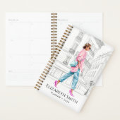 Mooi mode vrouw loopt planner (Display)