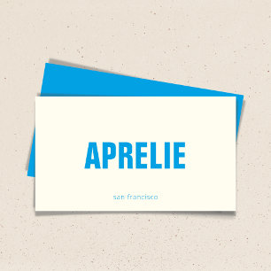Mooi modern blauw wit creatief minimalistisch visitekaartje