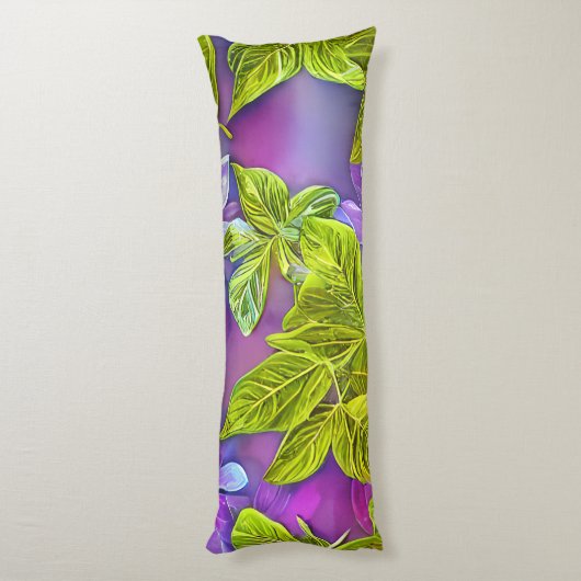 Mooi modern Leafy Pattern Lichaamskussen (Achterkant (Verticaal))