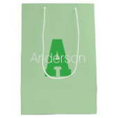 Mooi modern monogram | licht en Kelly groen Medium Cadeauzakje (Achterkant)