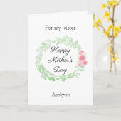 Mooi moederdag zusje kaart (Gele Bloem)