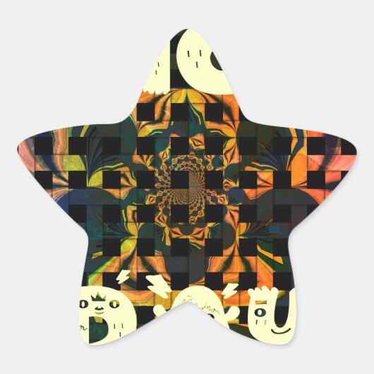 Mooi mooi hebben een mooie dag tekst print vector ster sticker (Voorkant)