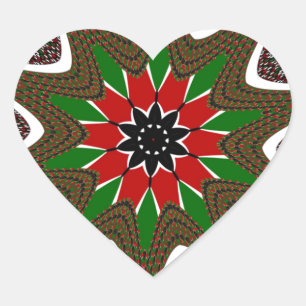 Mooi mooi kenya cultureel motief geometrisch hart sticker