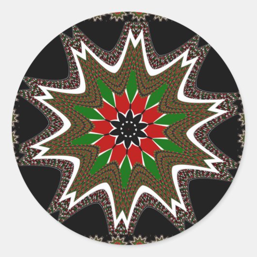 Mooi mooi kenya cultureel motief geometrisch ronde sticker (Voorkant)