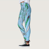 Mooi mooi mooi, mooi en mooi blauw Floral Patroon Leggings (Links)