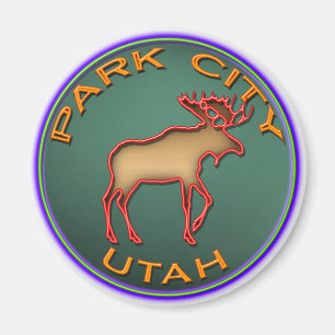 Mooi Moose Medallion Park City Souvenir Magneet