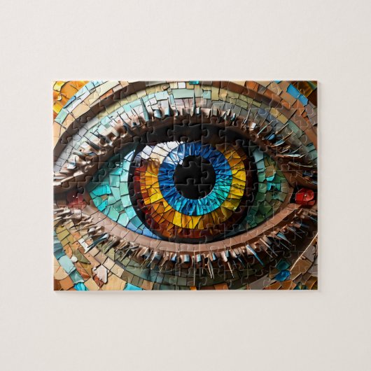 Mooi mozaïek oog legpuzzel (Horizontaal)