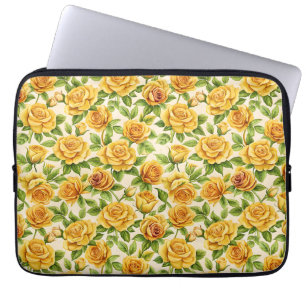 Mooi naadloos patroon van gele rozen laptop sleeve