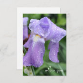 Mooi nat iris. notitiekaartje (Voorkant / Achterkant)