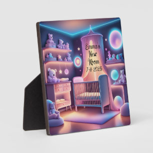 Mooi neon naam voor baby's nieuwe kinderkamer fotoplaat