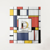 Mooi neoplasticisme kunst monogram. Letter D Wandkleed (Voorkant)