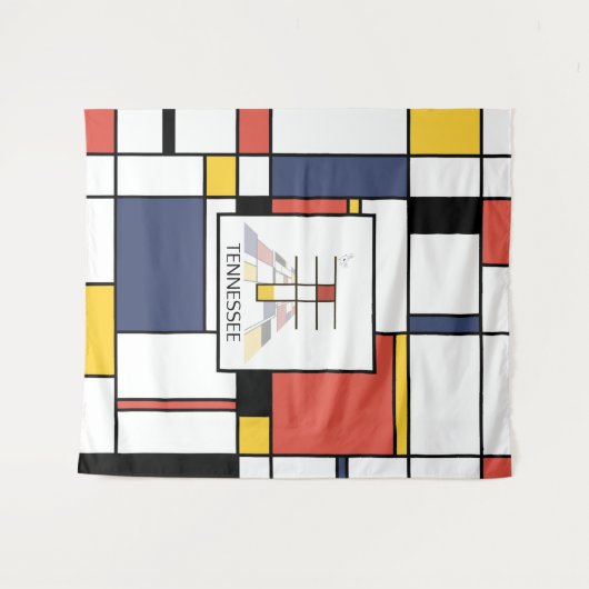 Mooi neoplasticisme kunst monogram. Letter T Wandkleed (Voorkant (horizontaal))