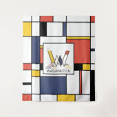 Mooi Neoplasticisme Kunst Monogram. Letter W Wandkleed (Voorkant)