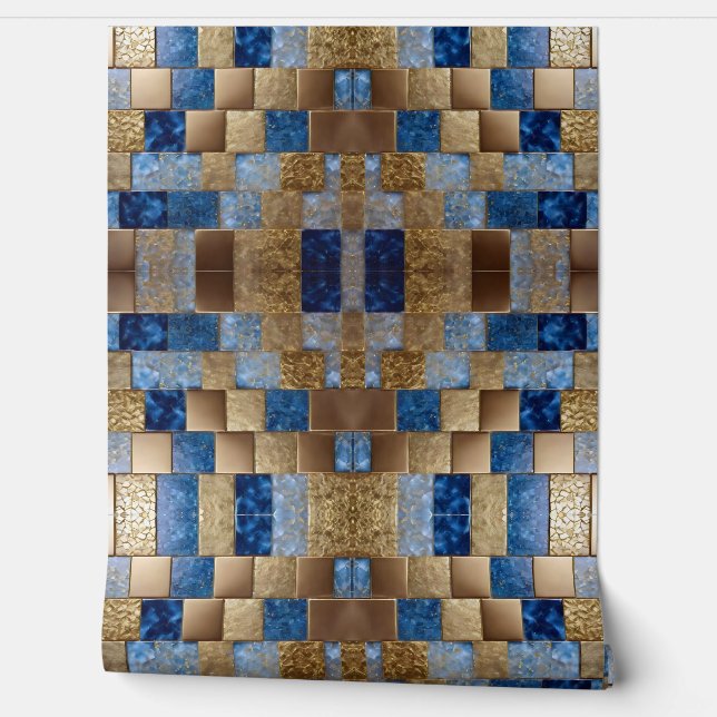 Mooi Ocean Blue Gold Populair Collectie Behang (Afrollen)