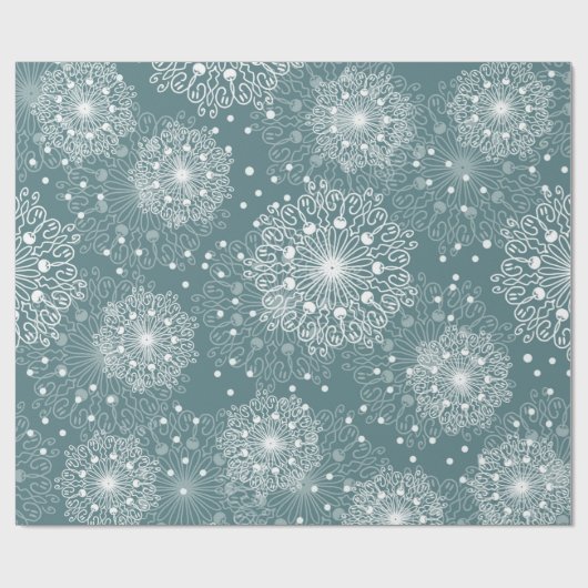 mooi omslagpapier met sneeuwvlokken in de winter cadeaupapier (Vlak)