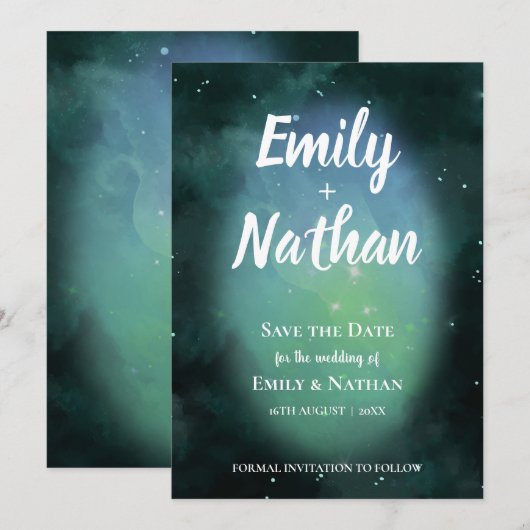 Mooi onder de SARS Green Typography Wedding Save The Date (Voorkant / Achterkant)