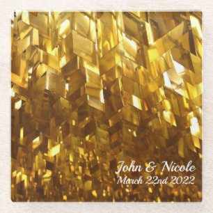 Mooi Onderzetter met gouden rand kristal Glazen Onderzetter