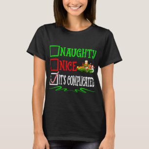 Mooi ondeugend Het is ingewikkeld Kerstman Kerstli T-shirt