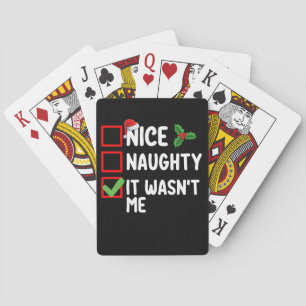 Mooi ondeugend Het was niet mij Kerstlijst familie Pokerkaarten