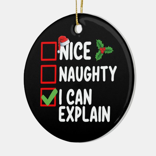 Mooi ondeugend Ik kan uitleggen Kerstlijst vakanti Keramisch Ornament (Links)