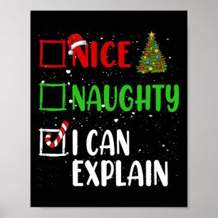 Mooi ondeugend Ik kan uitleggen Kerstlijst vakanti Poster