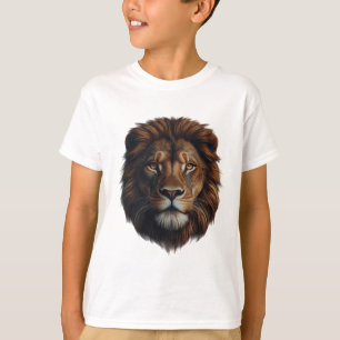 Mooi ontwerp van oerwouden leeuw op t-shirt kinder