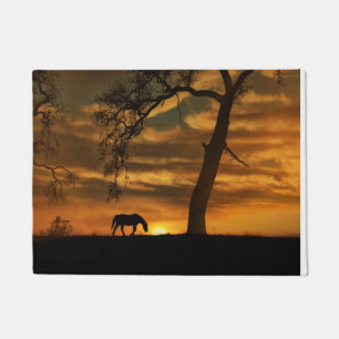Mooi Paard en Eiken Boom Vloermat Deurmat