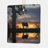 Mooi paard en water keramisch ornament (Links)