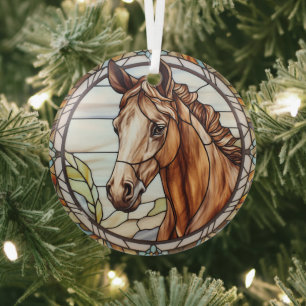 Mooi paard gevlekt glas ornament