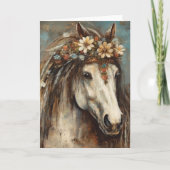 Mooi Paard in een Boho Crown alle gelegenheden Kaart (Voorkant)