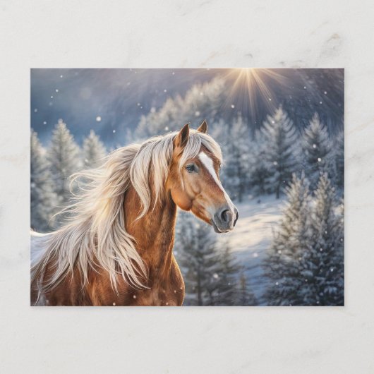 Mooi paard in het Snow Christmas Briefkaart (Voorkant)