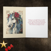 Mooi  Paard met Lijst Kerst Feestdagen Kaart
