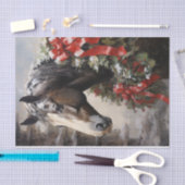 Mooi Paard met Winter Krans Kerstmis Tissuepapier (Craft)