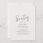 Mooi paard Modern Script 60th Birthday Kaart (Voorkant)