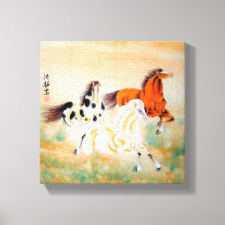 Mooi Paard Motief Oosters Verpakt Canvas Prin