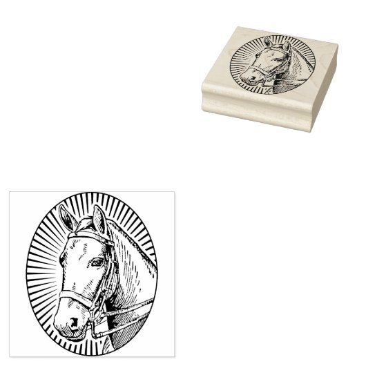 Mooi paard 	rubberstempel (Gestempeld)