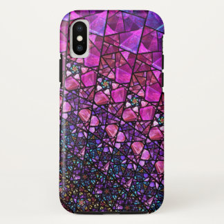 Mooi Paars Glas in lood PatroonHoesje iPhone XS Hoesje