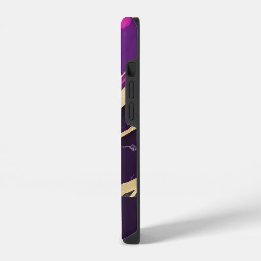 Mooi Paarse en gouden marmeren ontwerp iPhone Hoesje (Linkerkant)