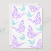 Mooi Paarse Turquoise Vlinder Meisje Baby Shower Kaart (Achterkant)