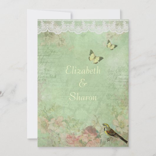 Mooi,  papier, bruiloft uitnodiging (Voorkant)